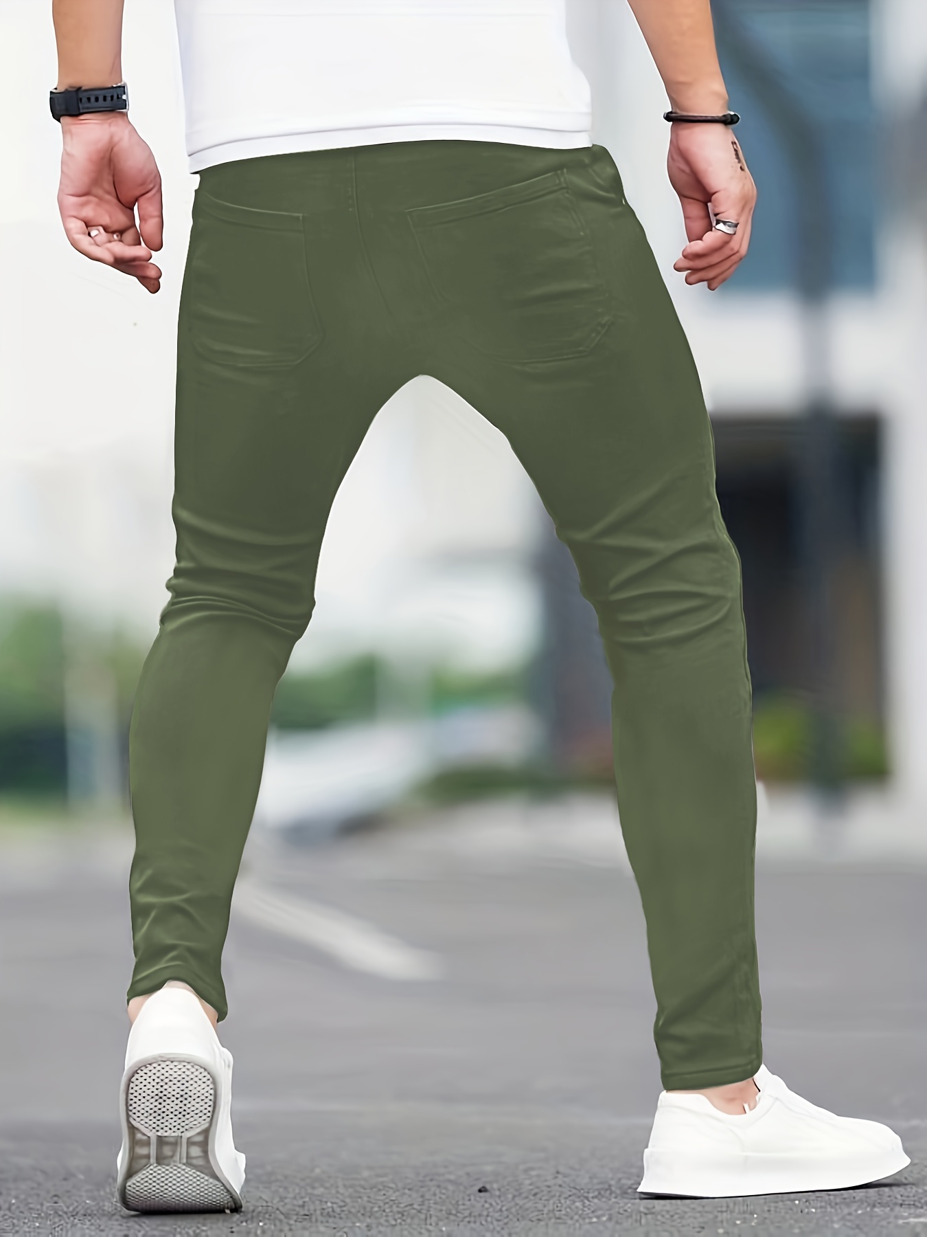 slim fit all match jeans mens casual street style medium stretch denim pants for all seasons details 6