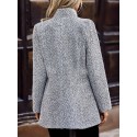 Open Front Textured Blazer, Elegant Long Sleeve Blazer For Office & Work, Women's Clothing