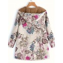 Floral Hooded Fall & Winter Jacket, Casual Open Front Long Sleeve Outerwear, Women's Clothing