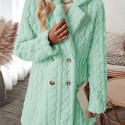 Solid Color Zipper Front Jacket, Casual Lapel Neck Long Sleeve Fuzzy Jacket For Winter, Women's Clothing