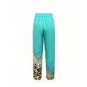 Leopard & Sequins Print Drawstring Pants, Casual Loose Pants For Spring & Fall, Women's Clothing