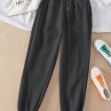 Solid Drawstring Jogger Sweatpants, Casual Slant Pocket Pants, Women's Clothing