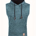 Elegant Hooded Mid Stretch Vest, Men's Casual Vintage Style Sleeveless Sweater Vest For Fall Winter