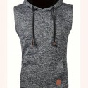 Elegant Hooded Mid Stretch Vest, Men's Casual Vintage Style Sleeveless Sweater Vest For Fall Winter