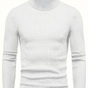 All Match Knitted Solid Sweater, Men's Casual Warm High Stretch Turtleneck Pullover Sweater For Men Fall Winter