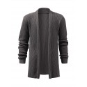 Elegant Slightly Stretch Knit Cardigan Coat, Men's Casual Vintage Style V Neck Sweater Cardigan For Fall Winter