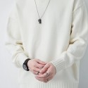 All Match Knitted Sweater, Men's Casual Warm Slightly Stretch Crew Neck Pullover Sweater For Fall Winter