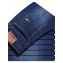 Men's Semi-formal Jeans, Chic Classic Design Stretch Jeans For Business