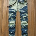 Slim Fit Chic Jeans, Men's Casual Street Style Tie Dye Medium Stretch Denim Pants