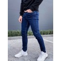 Slim Fit Straight Leg Cotton Jeans, Men's Casual Street Style Solid Color Slightly Stretch Denim Pants For Spring Summer