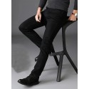 Men's Semi-formal Jeans, Classic Design Straight Leg Regular Jeans For Business