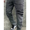 Men's Casual Multi Pocket Jeans, Chic Street Style Regular Jeans