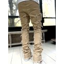 Creative Raw Trim Jeans, Men's Casual Street Style Medium Stretch Denim Pants