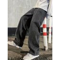 Loose Fit Jeans, Men's Casual Street Style Denim Pants With Pockets