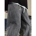 Loose Fit Jeans, Men's Casual Street Style Denim Pants With Pockets