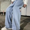 Loose Fit Jeans, Men's Casual Street Style Denim Pants With Pockets