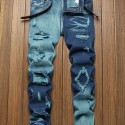 Slim Fit Ripped Jeans, Men's Casual Street Style Distressed Jeans