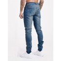 Slim Fit Jeans, Men's Casual Street Style Solid Color Mid Stretch Denim Pants For Spring Summer