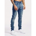 Slim Fit Jeans, Men's Casual Street Style Solid Color Mid Stretch Denim Pants For Spring Summer