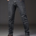 Classic Design Semi-formal Jeans, Men's Casual Stretch Denim Pants For All Seasons Business