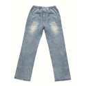 Wide Leg Cotton Blend  Drawstring Jeans, Men's Casual Street Style Loose Fit Denim Pants For Spring Summer