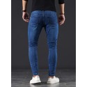 Men's Slim Fit Jeans, Street Style Distressed Medium Stretch Denim Pants