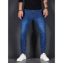 Men's Slim Fit Jeans, Street Style Distressed Medium Stretch Denim Pants