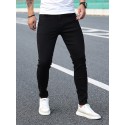 Men's Classic Design Skinny Jeans, Men's Casual Street Style Stretch Jeans