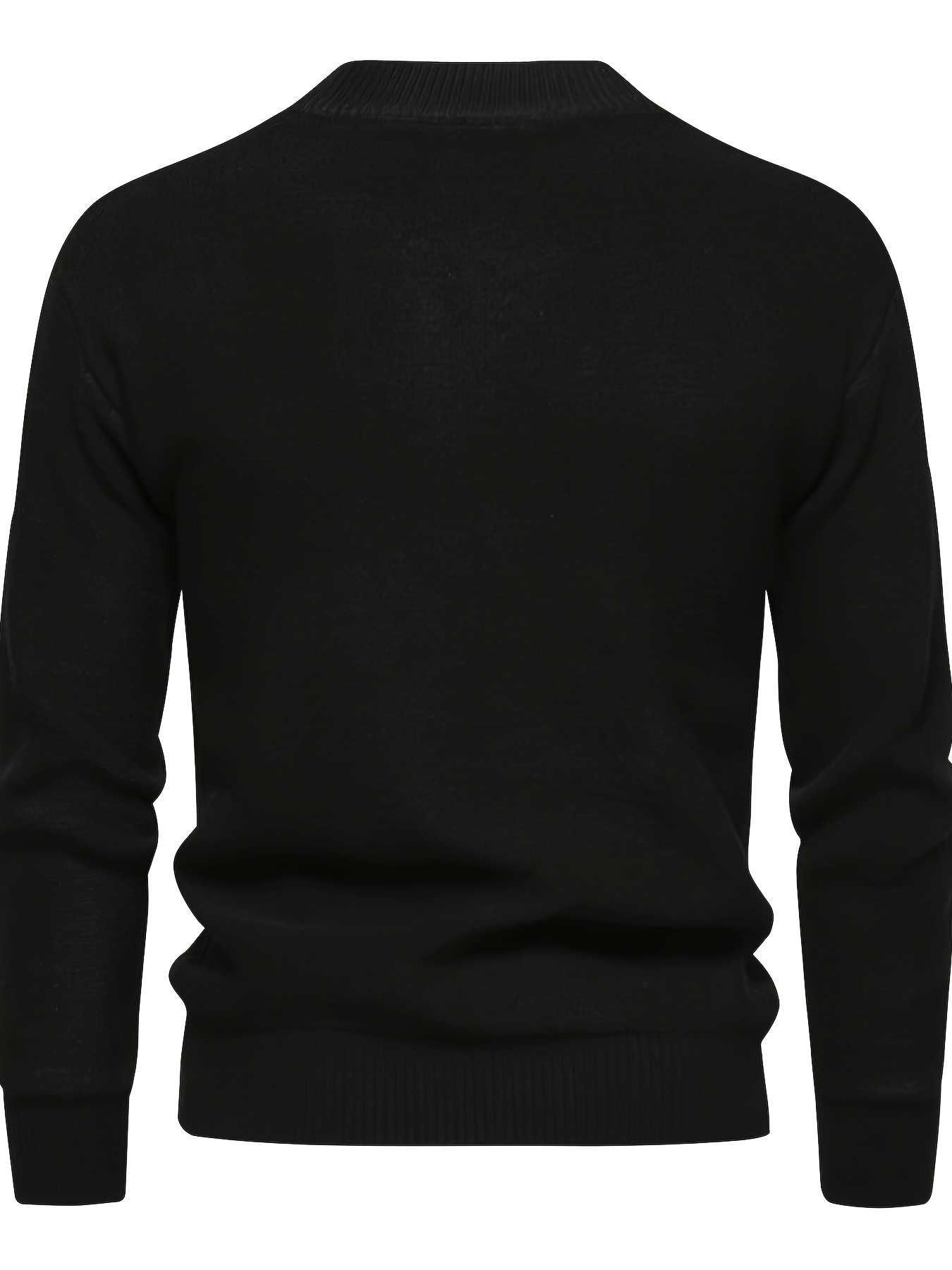 mens stylish solid knitted pullover casual mid stretch breathable long sleeve crew neck top for city walk street hanging outdoor activities details 21