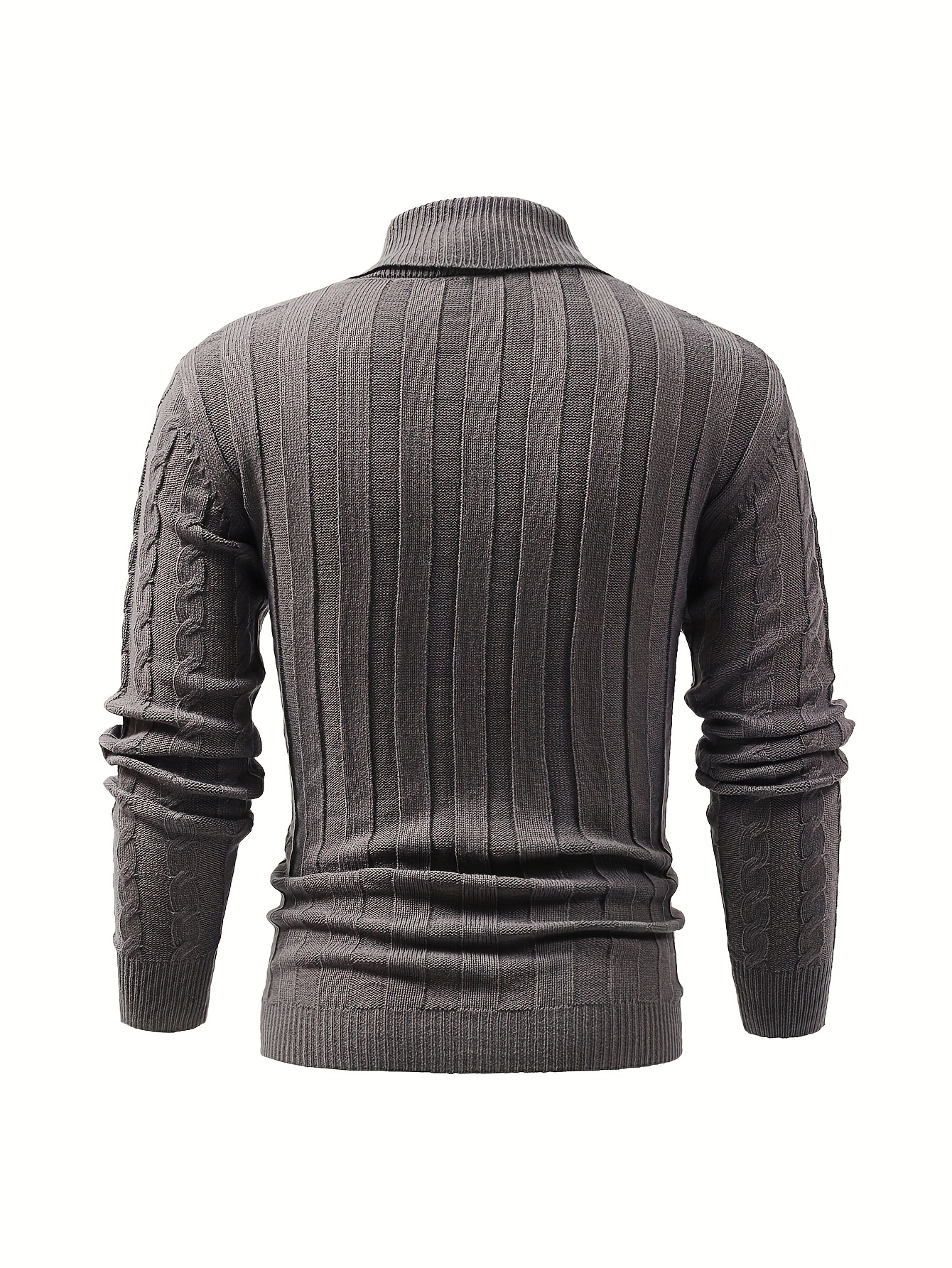 all match knitted shawl collar sweater mens casual warm high stretchy pullover sweater for fall winter details 22