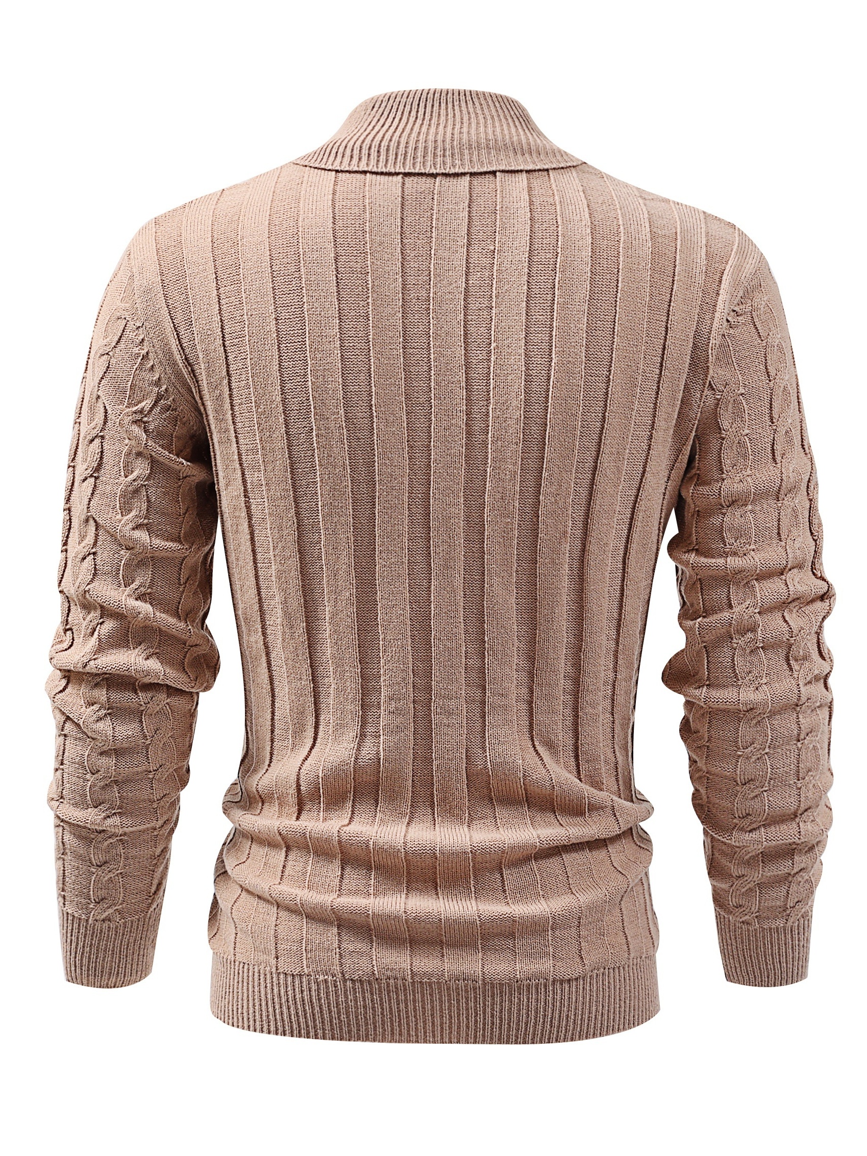 all match knitted shawl collar sweater mens casual warm high stretchy pullover sweater for fall winter details 42