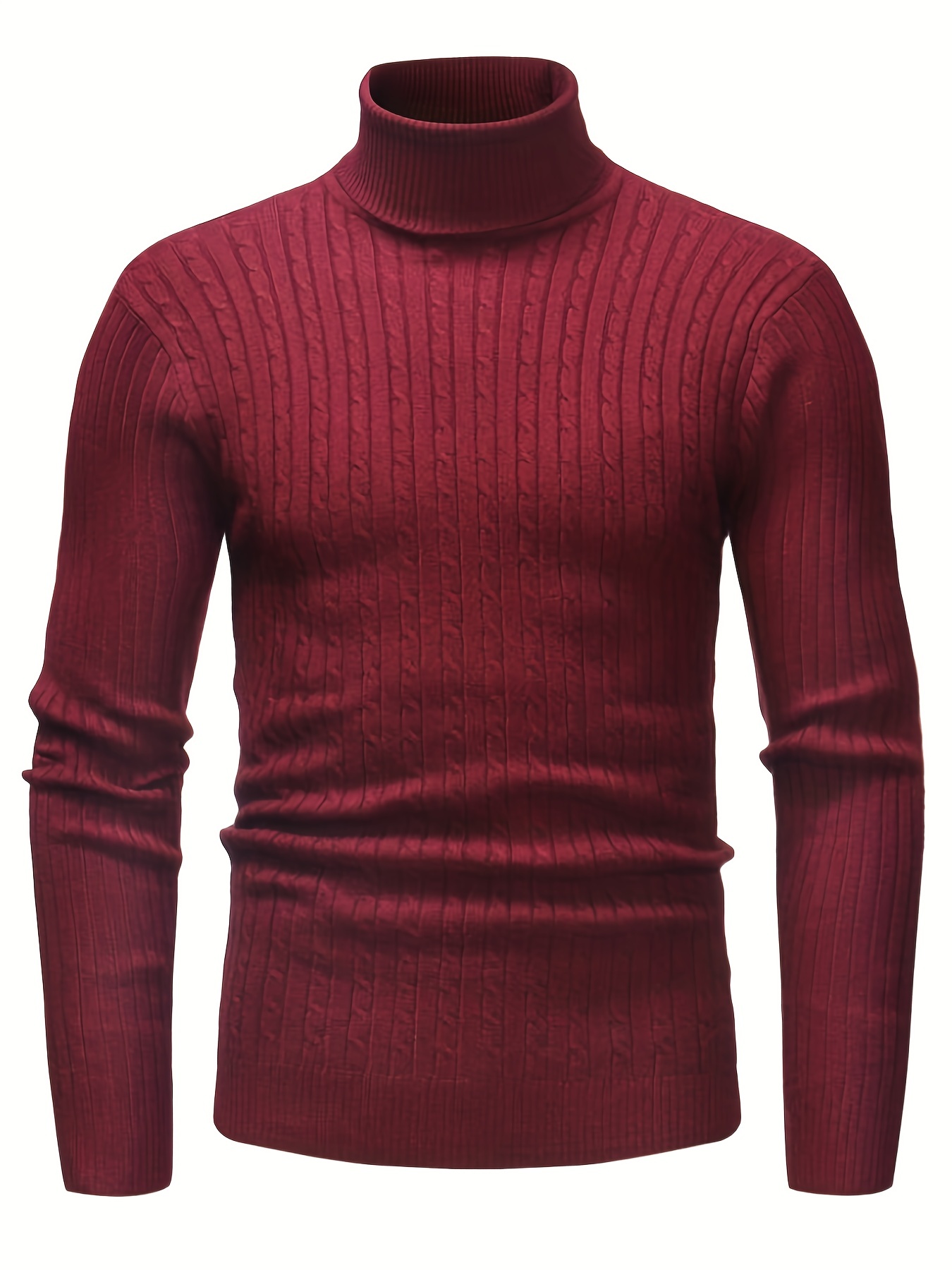 all match knitted solid sweater mens casual warm high stretch turtleneck pullover sweater for men fall winter details 24