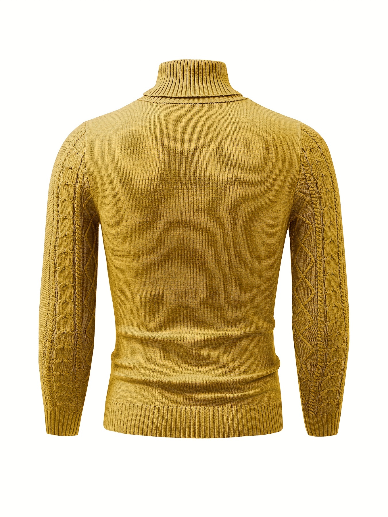 mens plain turtleneck sweater trendy high stretch fashion comfy thermal tops details 7