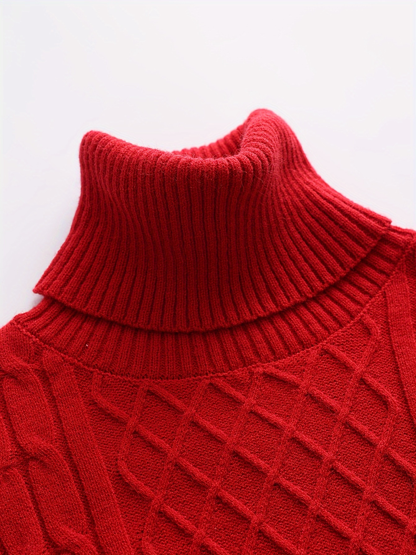 turtle neck knitted cable sweater mens casual warm solid high stretch pullover sweater for fall winter details 33