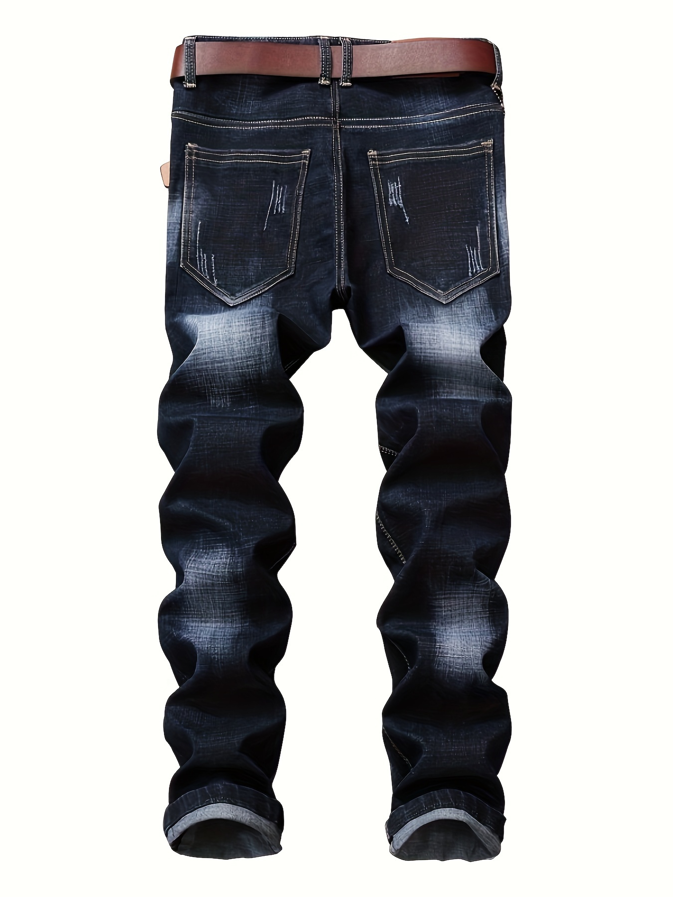 mens trendy ripped jeans distressed punk mens denim pants slim streetwear hiphop jeans details 0